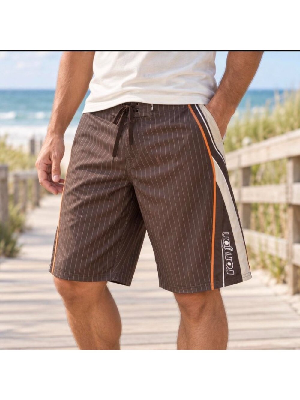 Mens Retro Style Ron Jon Board shorts swim trunks 36 L